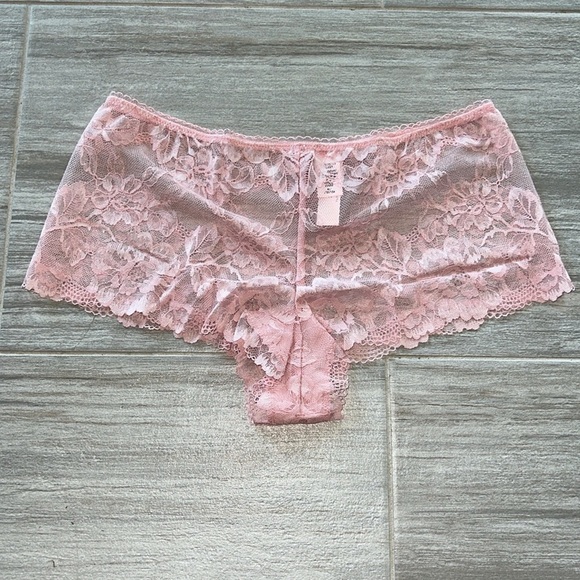 Victoria’s Secret Pink Grey Modal & Lace Cropped Cami Set Medium tank boyshorts - Picture 9 of 11